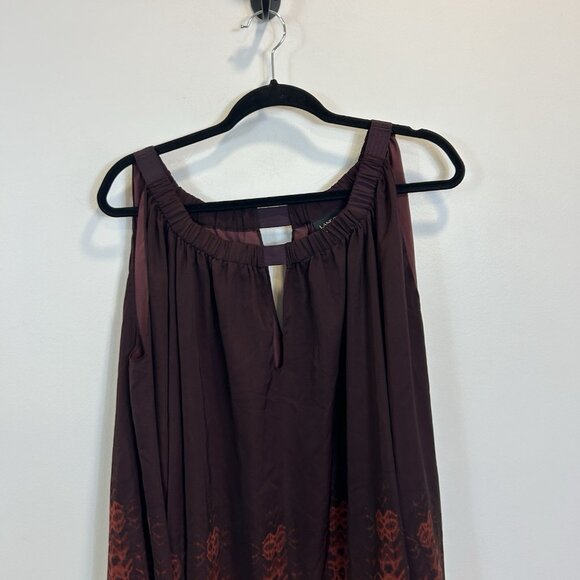 Lane Bryant Top Womens 26 28 Multicolor Boho Print Cold Shoulder Keyhole Blouse - Picture 2 of 9